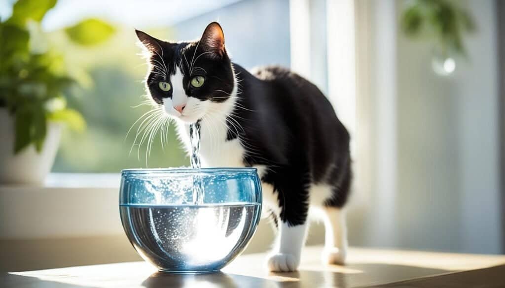 Cat drinking water